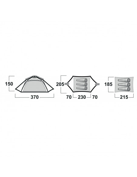 Tente HUSKY BEASY 3 BLACKROOM - Tente autoportante pour 3 personnes