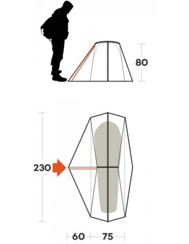 Tente Ferrino LIGHTENT 1 vert - Un modèle de légèreté et de fiabilité