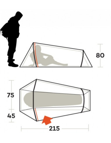 Tente Ferrino LIGHTENT 1 PRO gris clair - Un modèle de légèreté et de fiabilité