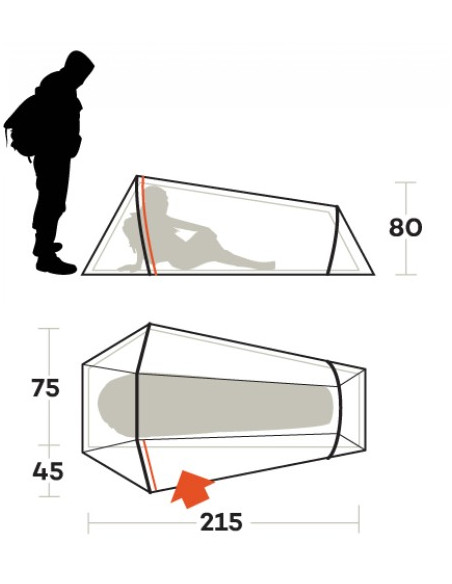 Tente Ferrino LIGHTENT 1 PRO gris clair - Un modèle de légèreté et de fiabilité