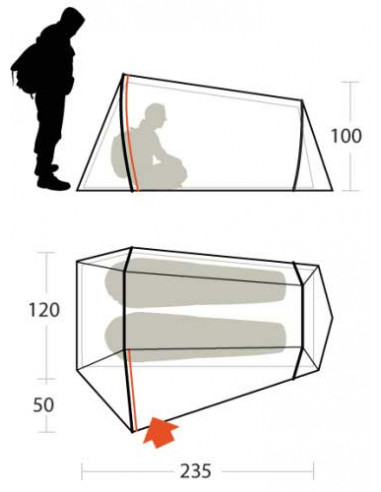tente ultralite ferrino lightent 2 PRO gris deux places