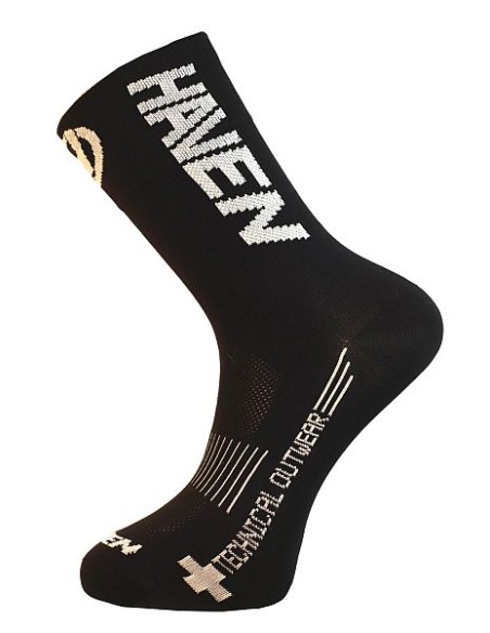Chaussettes cyclisme Haven Lite Silver NEO Long Noir/Blanche (pack 2 paires)