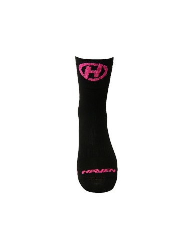 Chaussettes cyclisme Haven Lite Silver NEO Long Noir/Rose (pack 2 paires)