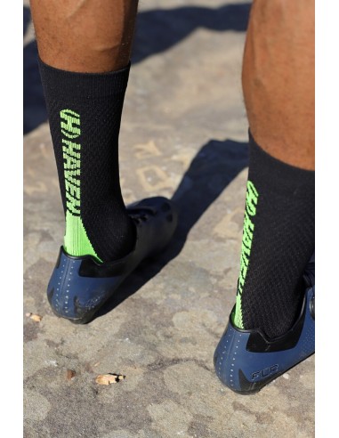 Chaussettes cyclisme Haven Structure Long Noir/Jaune (pack 2 paires)